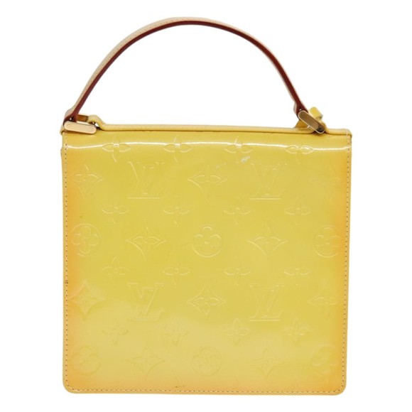 LOUIS VUITTON Monogram Vernis Spring Street Bag Lime Yellow M91068 Auth 86715 - Picture 2 of 16